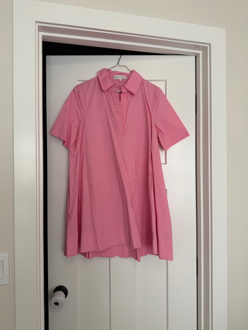 English Factory Pink Short-Sleeve Polo Dress